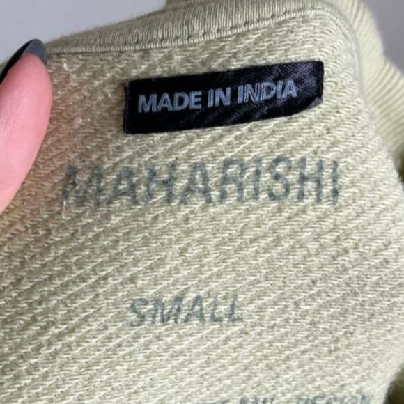 MAHARISHI Cyborg Dragon Organic Crew Sweater in Aurora Olive Size SMALL - Picture 6 of 7